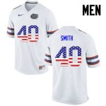 Men's Florida Gators #40 Nick Smith NCAA Nike White USA Flag Fashion Authentic Stitched College Football Jersey LVV4662ZR